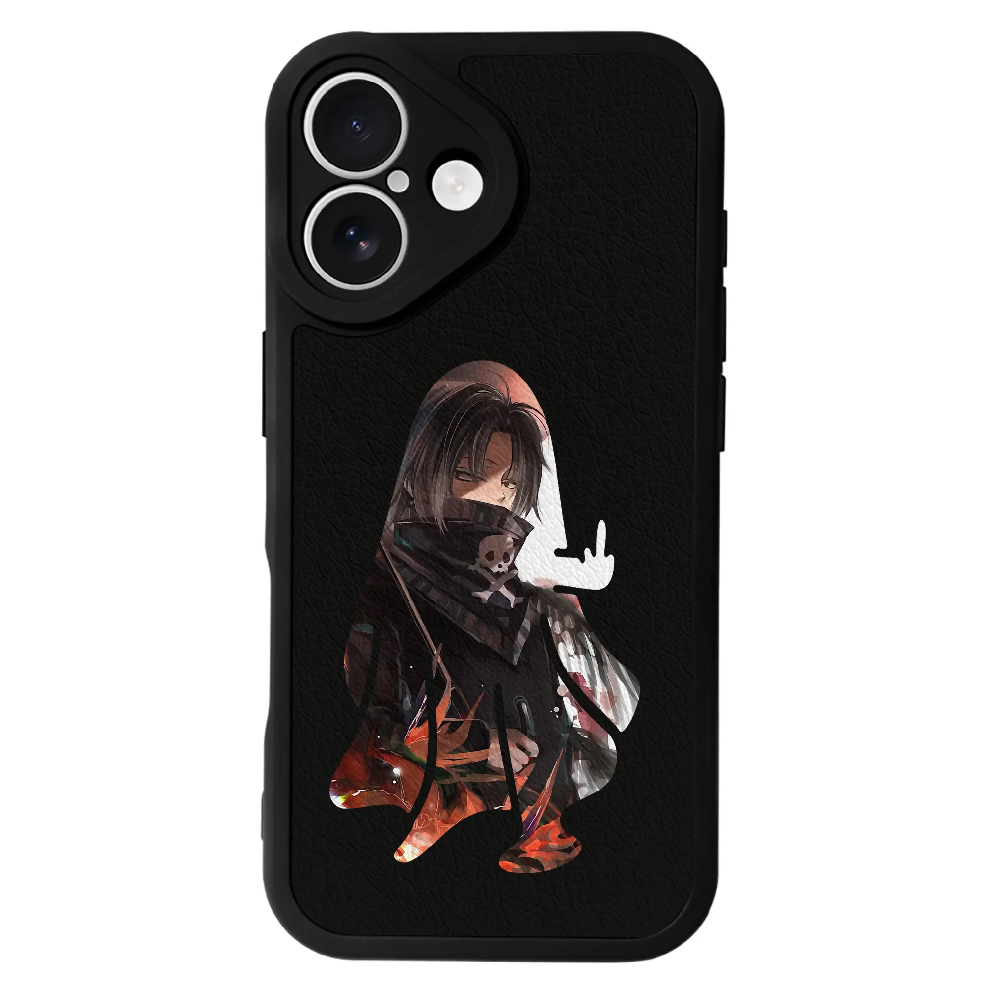 ハンター×ハンター グッズ フェイタン＝ポートオ - IPhone 16シリーズ対応 ・ シリコンスマホケース ・ レザー調 ・ 高精度フィット ・ 耐衝撃 ・ ワイヤレス充電対応 ・ 精密カット